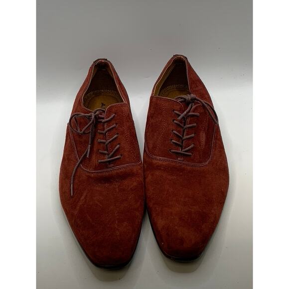 ALDO Men\'s Burgundy Suede Lace-Up Oxford Shoes SZ 8